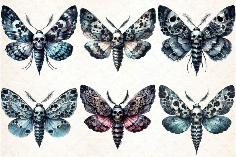 Gothic Moth Clipart Bundle - CraftNest - Digital Crafting and Art
