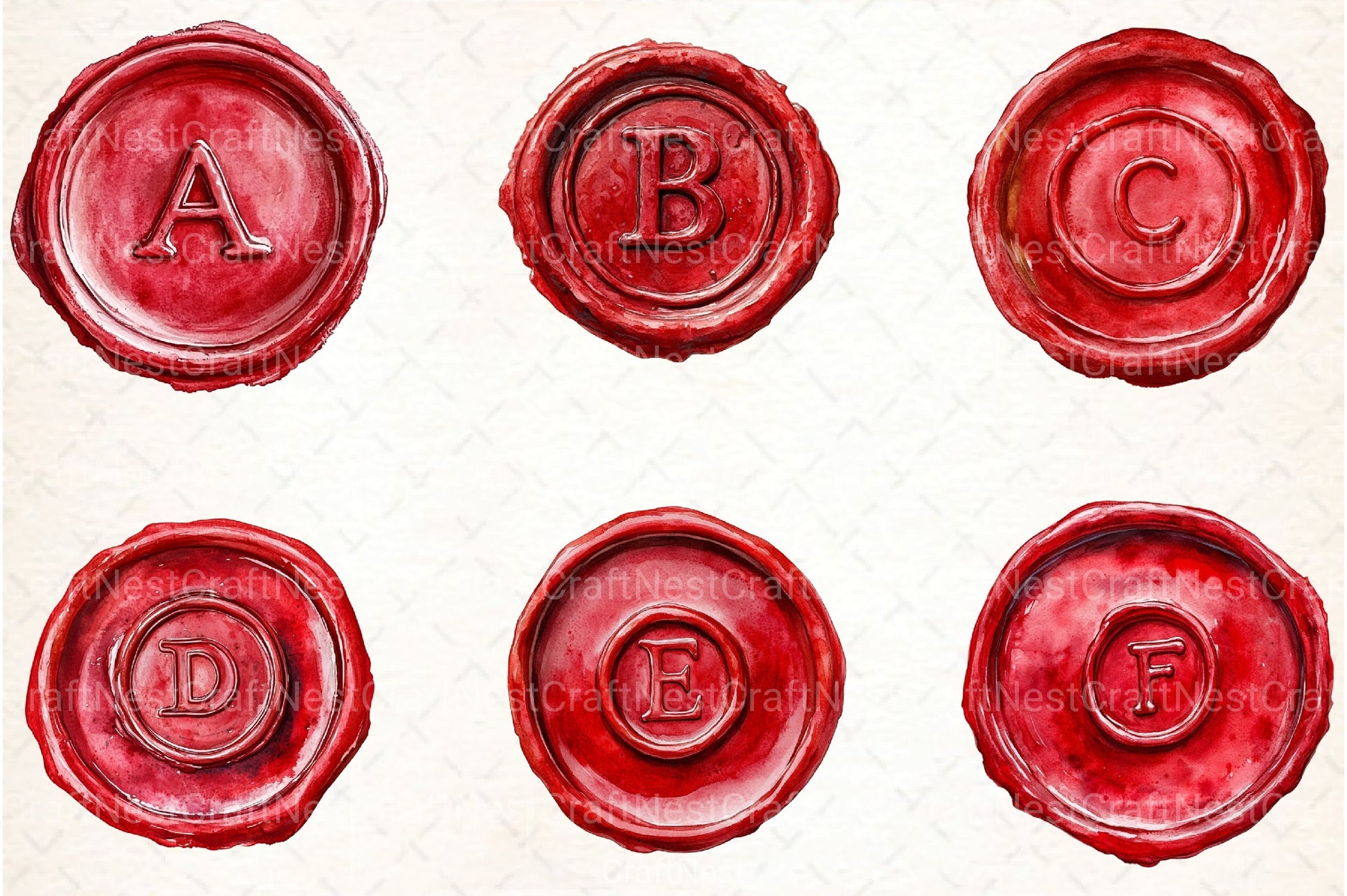 Seal Wax Letter Red Stamp Clipart Bundle - CraftNest - Digital Crafting and Art