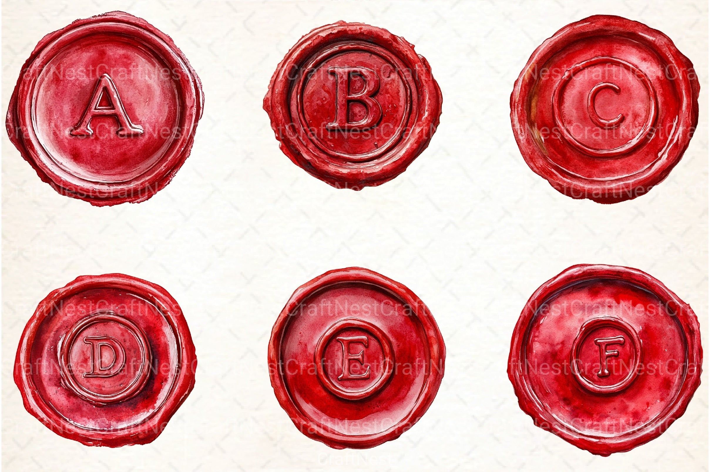 Seal Wax Letter Red Stamp Clipart Bundle - CraftNest - Digital Crafting and Art
