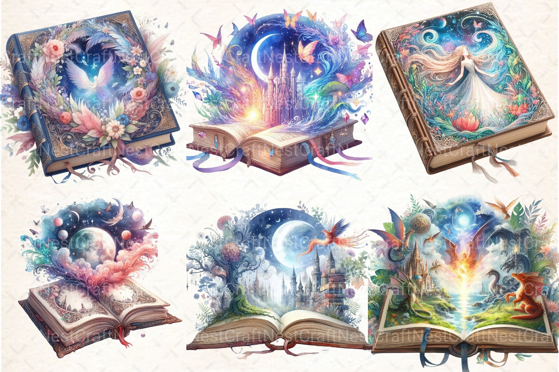 Beautiful Fantasy Book Clipart Bundle - CraftNest - Digital Crafting and Art
