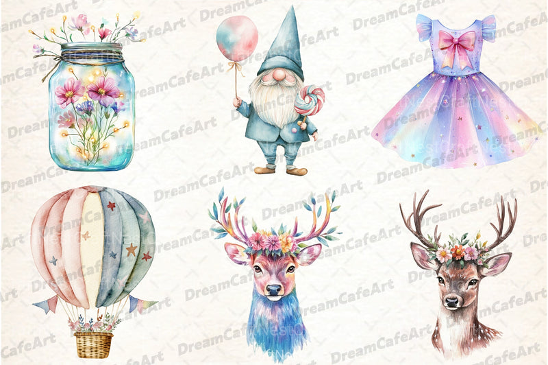 Pastel Whimsical Clipart Bundle - CraftNest - Digital Crafting and Art