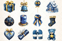 Blue Christmas Clipart Bundle 1 - CraftNest - Digital Crafting and Art