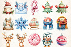 Kawaii Christmas Clipart Bundle - CraftNest - Digital Crafting and Art