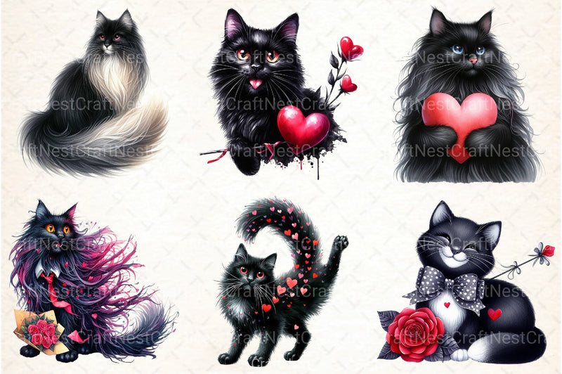 Black Cat Clipart Bundle 99 - CraftNest - Digital Crafting and Art