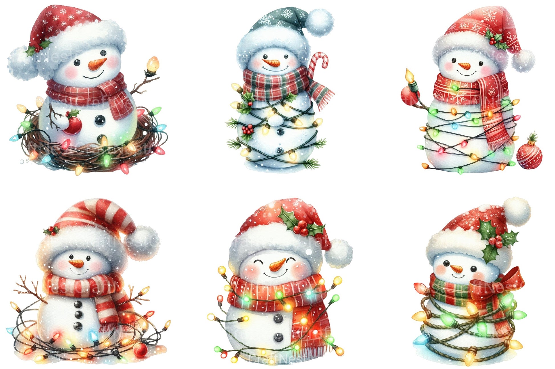 Christmas Cute Snowman Clipart Bundle 99 - CraftNest - Digital Crafting and Art