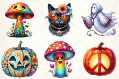 Groovy 70s Halloween Clipart Bundle 25 - CraftNest - Digital Crafting and Art