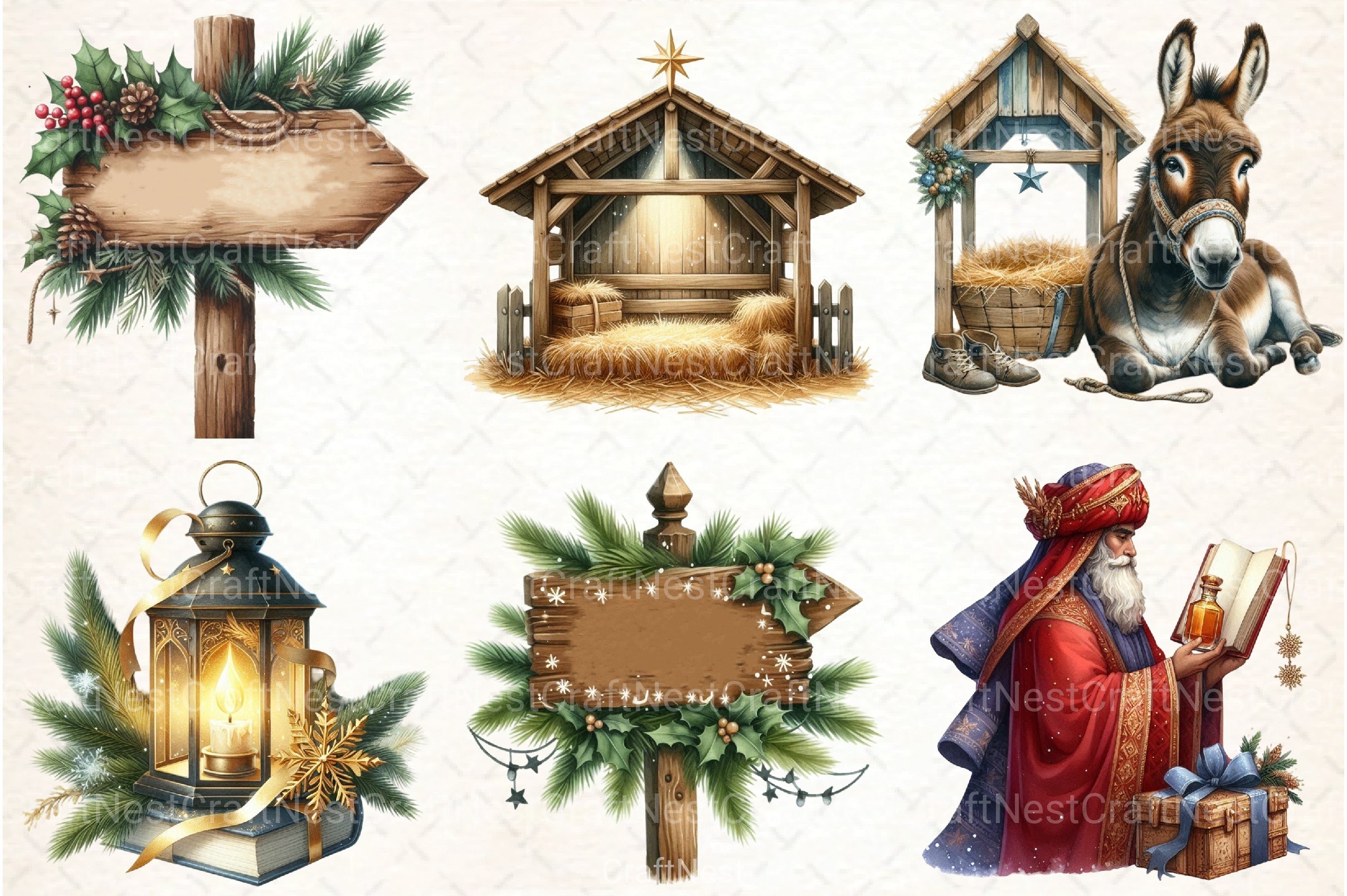 Christmas Nativity Clipart Bundle 2 - CraftNest - Digital Crafting and Art