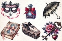 Gothic Coquette Halloween Clipart Bundle 1 - CraftNest - Digital Crafting and Art