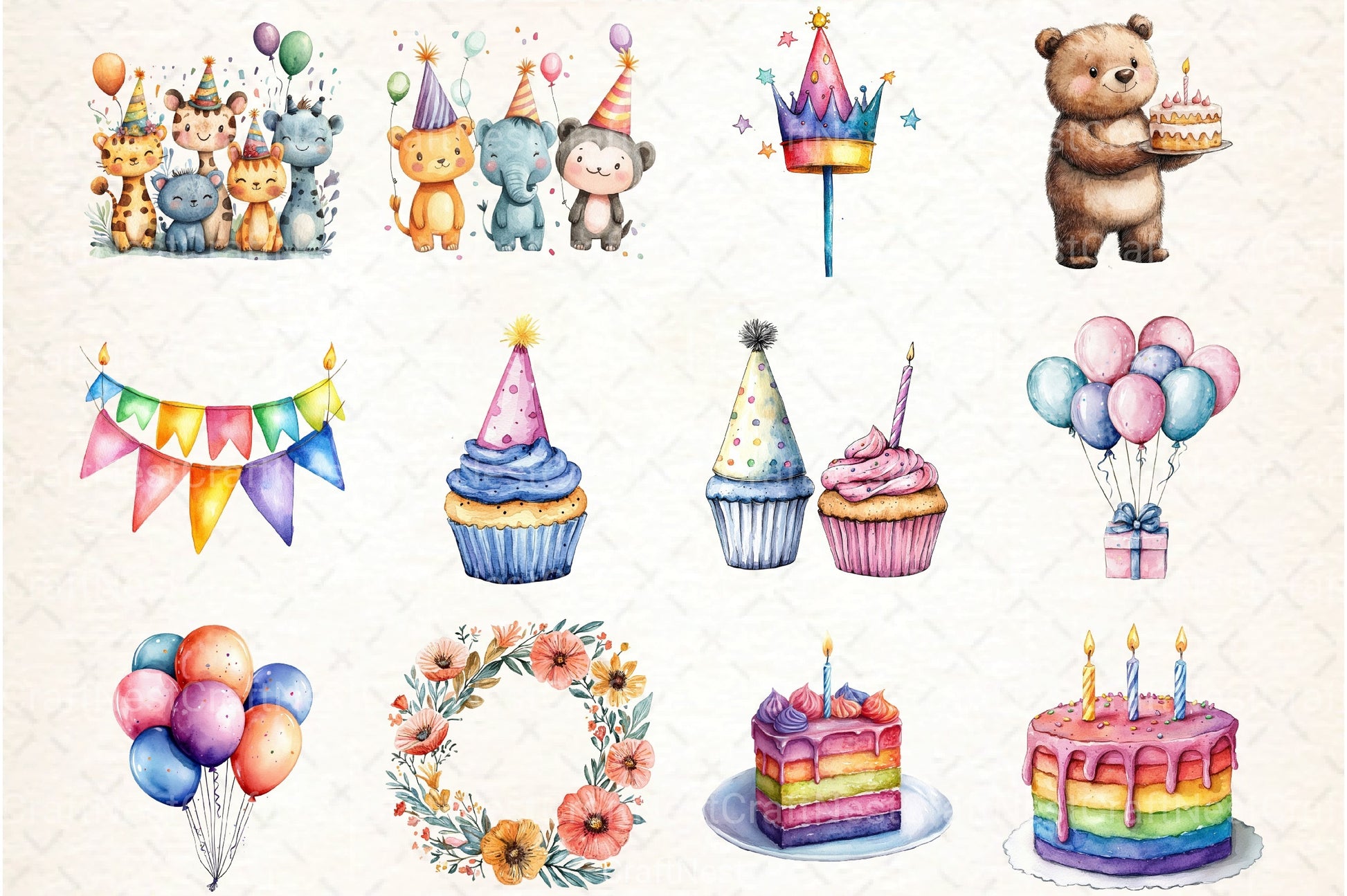 Birthday Clipart Bundle for Creative Designs - CraftNest - Digital Crafting and Art