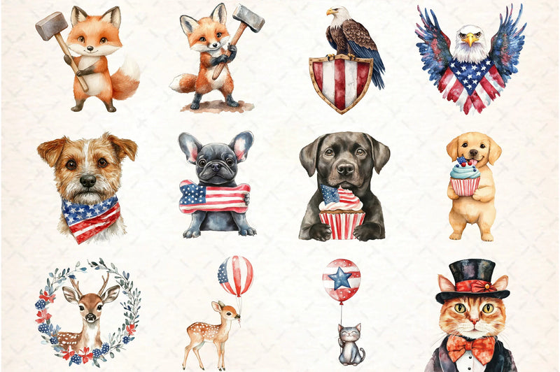 Labor Day Animals Clipart Bundle - CraftNest - Digital Crafting and Art