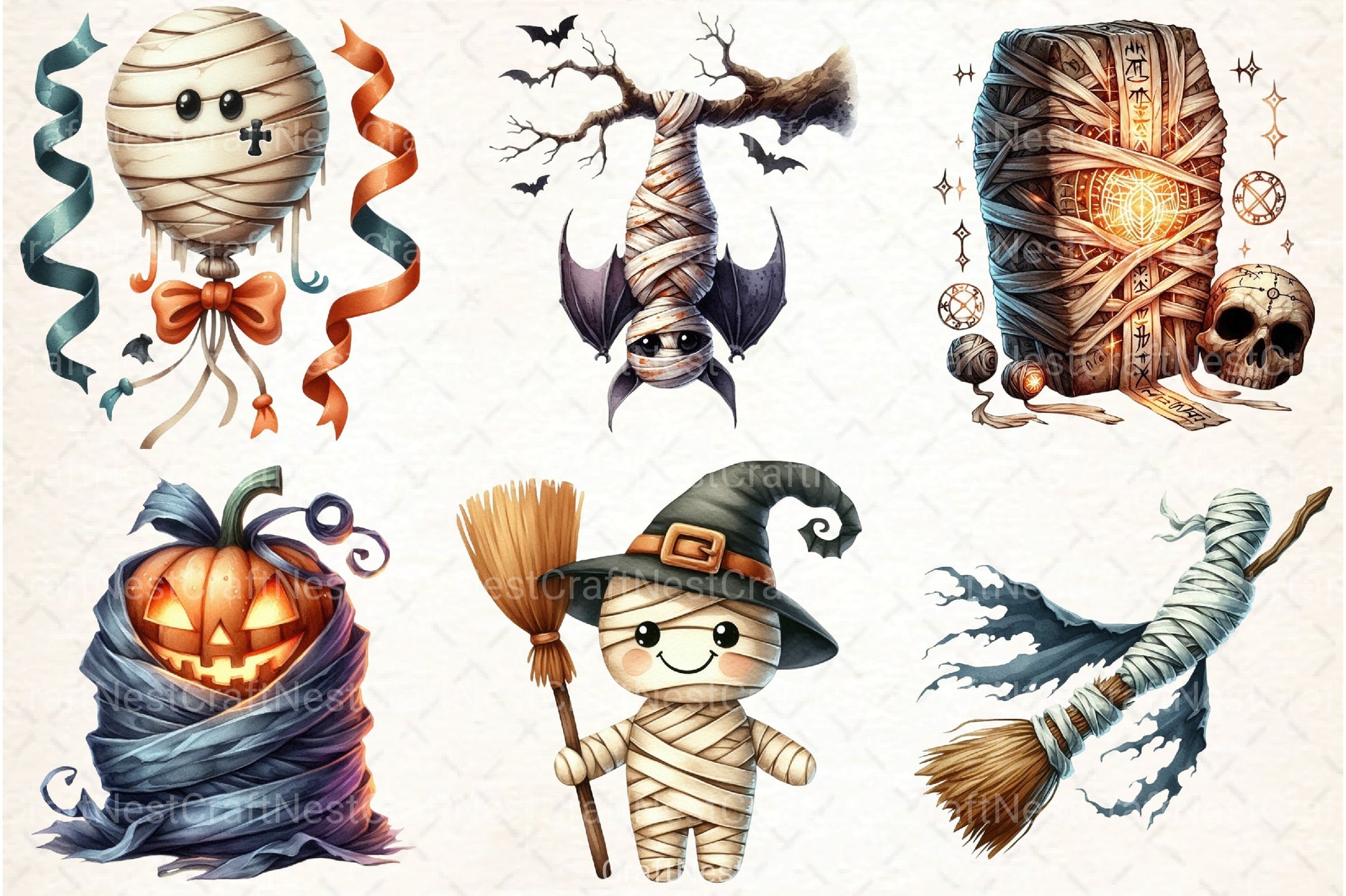 Halloween Mummy Clipart Bundle 99 - CraftNest - Digital Crafting and Art