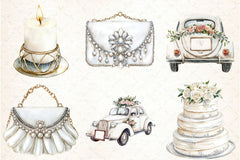 White Wedding Day Clipart Bundle - CraftNest - Digital Crafting and Art