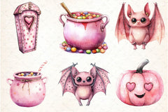 Cute Pink Halloween Clipart Bundle 123 - CraftNest - Digital Crafting and Art