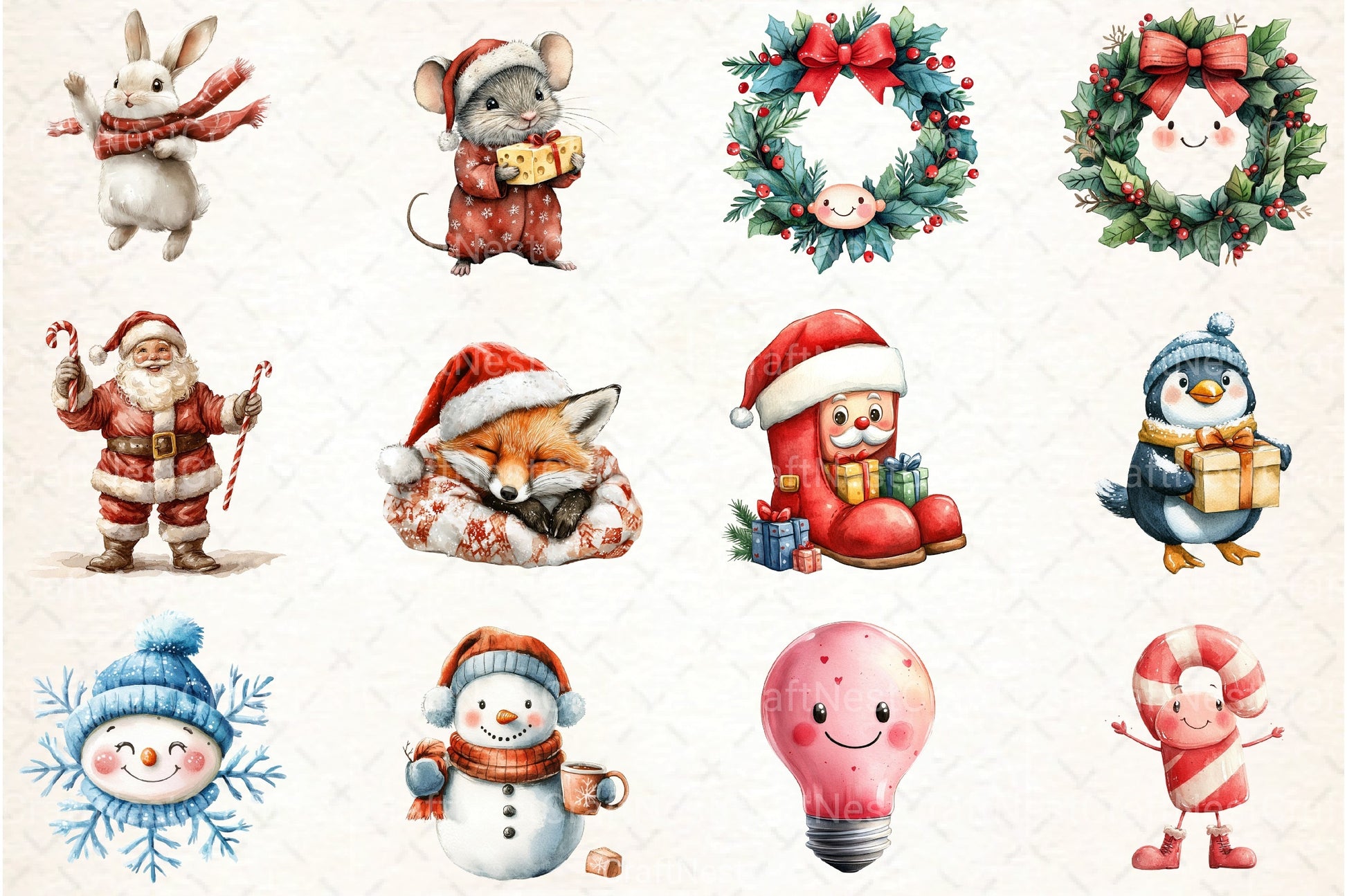 Cute Christmas Clipart Bundle 09 - CraftNest - Digital Crafting and Art