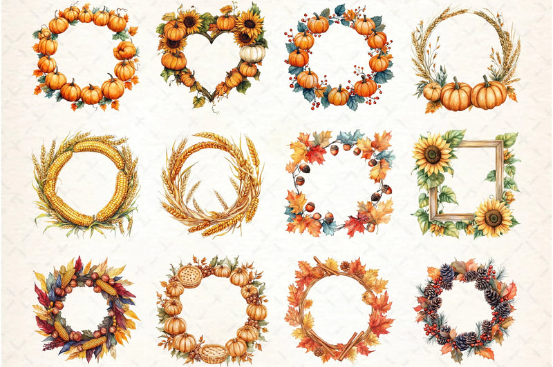 Thanksgiving Frame Clipart Bundle - CraftNest - Digital Crafting and Art