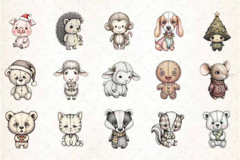 Christmas Animal Clipart Bundle 1 - CraftNest - Digital Crafting and Art