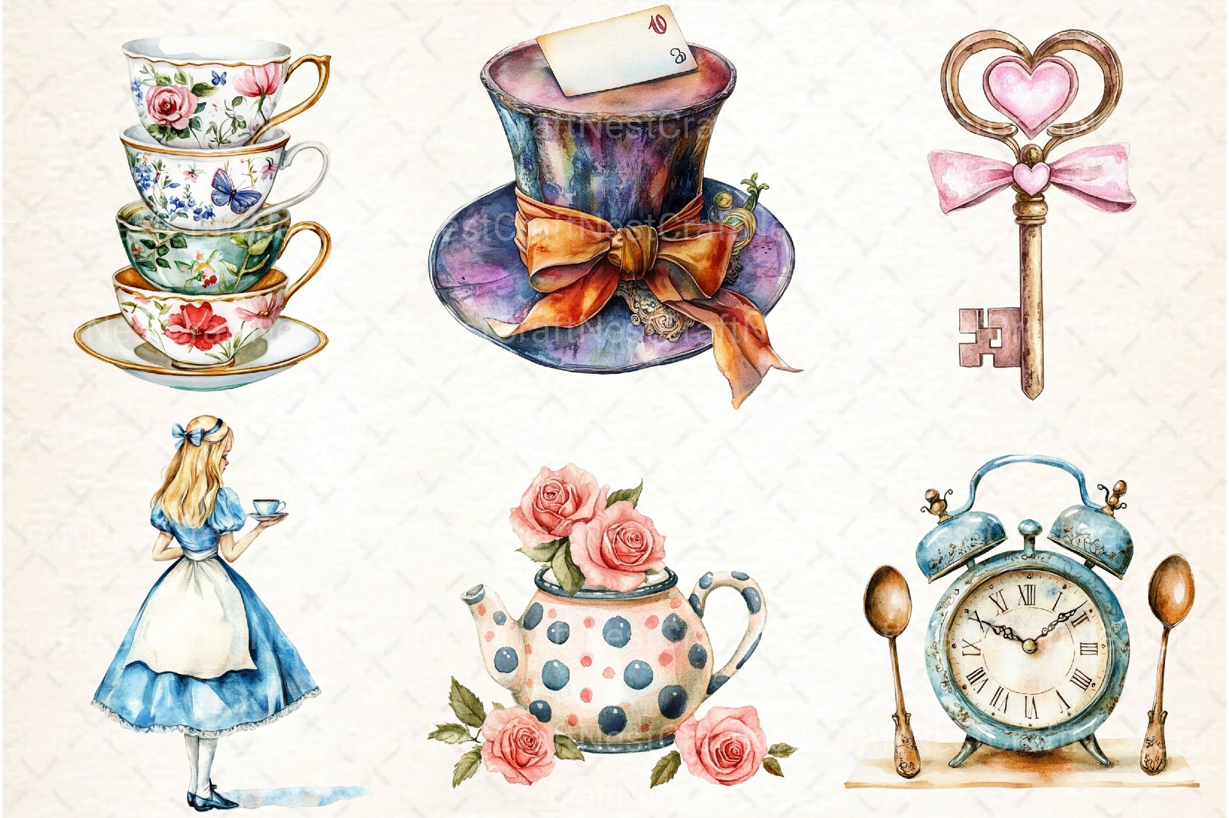 Alice in Wonderland Clipart Bundle - CraftNest - Digital Crafting and Art