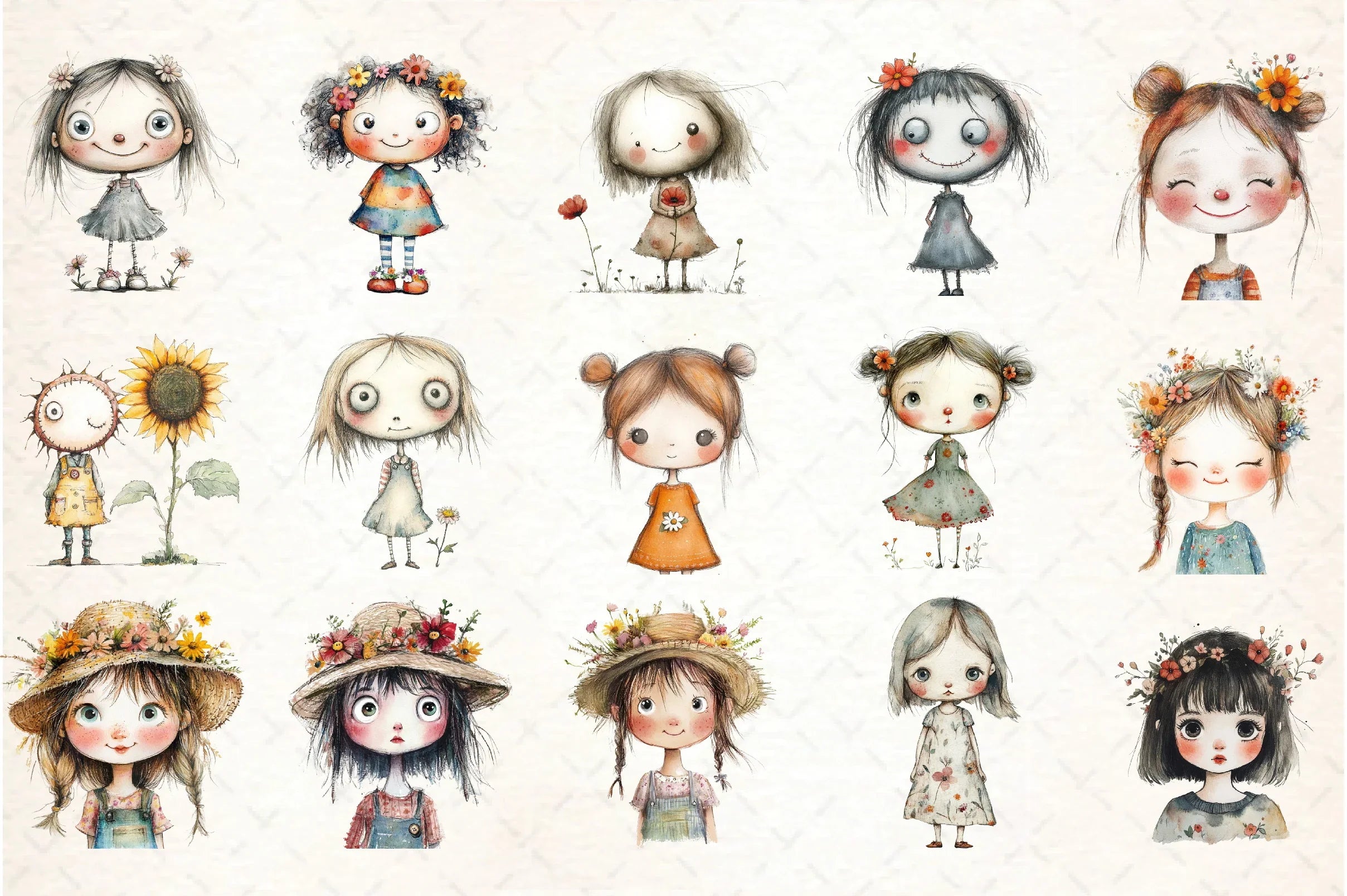 Flower Girls Clipart Bundle - CraftNest - Digital Crafting and Art