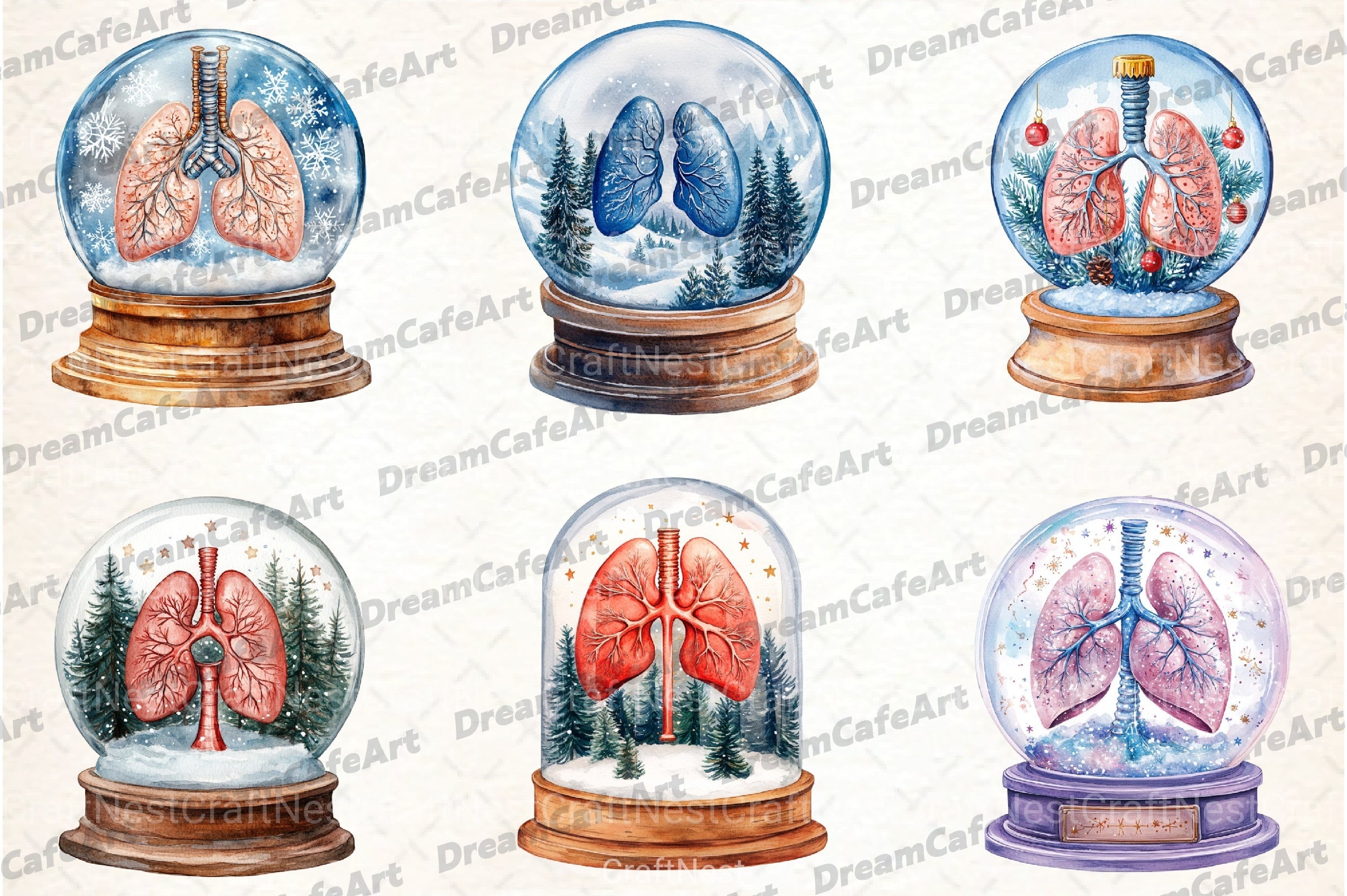 Lung Snow Globe Clipart Bundle - CraftNest - Digital Crafting and Art