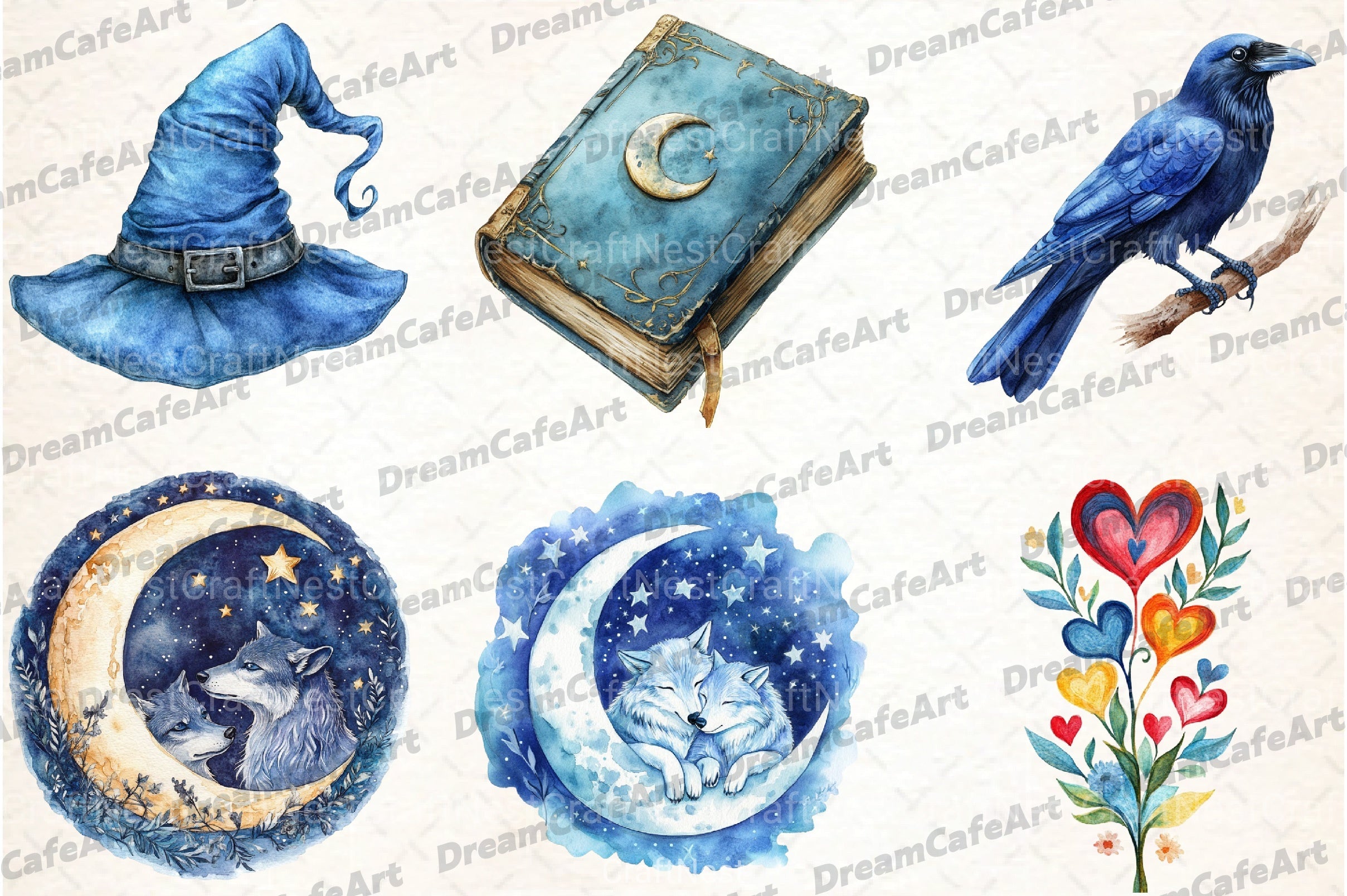 Witch Blue Clipart Bundle - CraftNest - Digital Crafting and Art