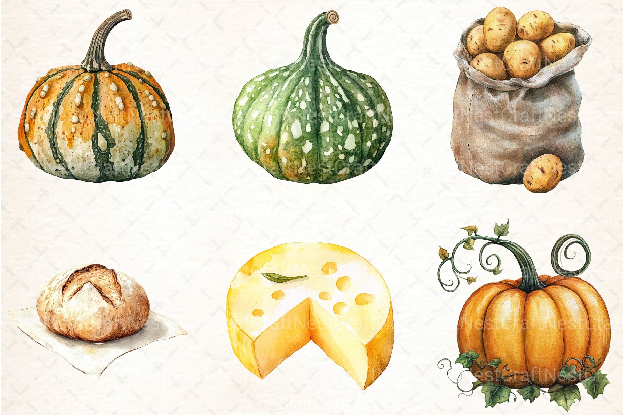 Harvest Blessings Thanksgiving Clipart Bundle - CraftNest - Digital Crafting and Art