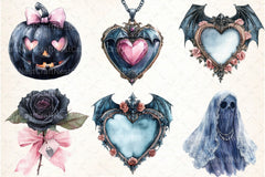 Gothic Coquette Halloween Clipart Bundle 56 - CraftNest - Digital Crafting and Art