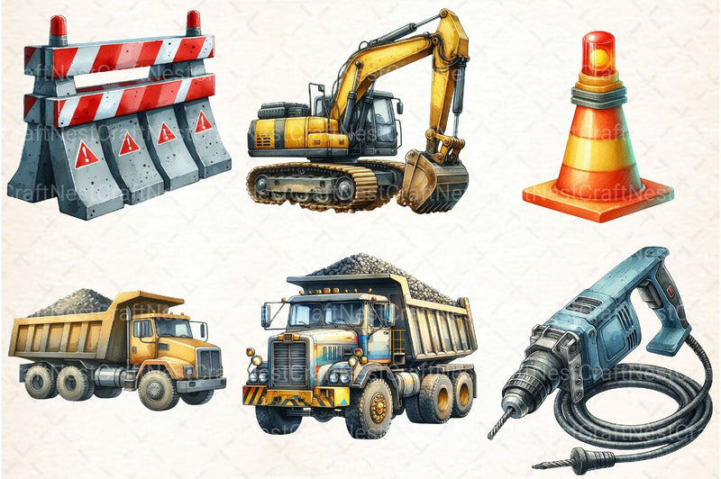 Construction Site Clipart Bundle - CraftNest - Digital Crafting and Art