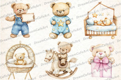 Teddy Bear Baby Shower Clipart Bundle - CraftNest - Digital Crafting and Art