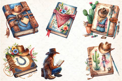 Western Cowgirl Book Clipart Bundle 2 - CraftNest - Digital Crafting and Art