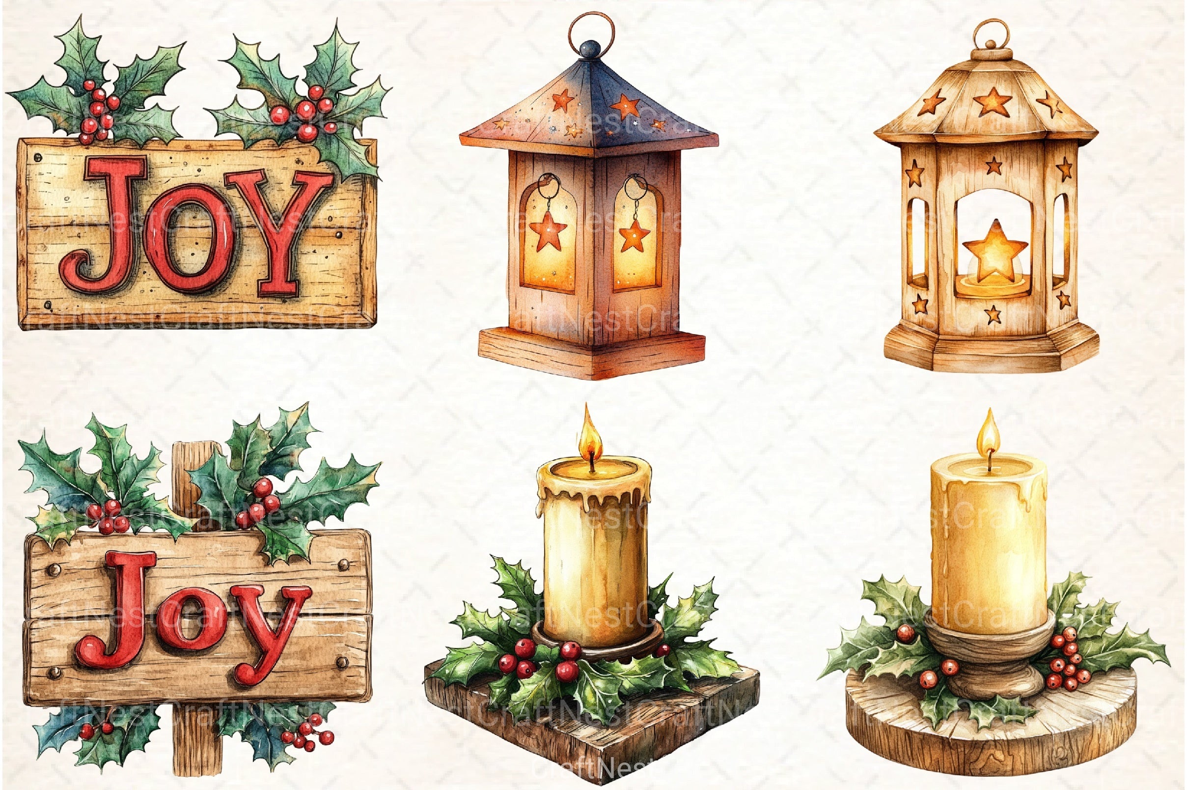 Woodland Christmas Clipart Bundle - CraftNest - Digital Crafting and Art