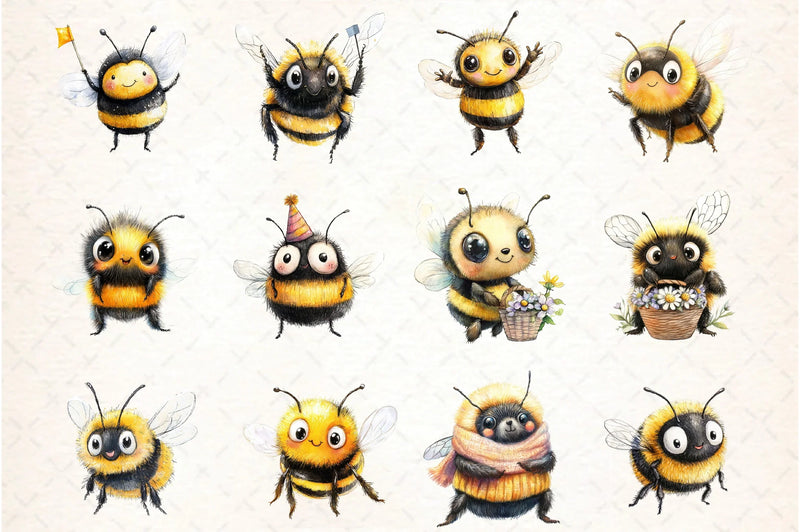 Bumblebee Clipart Bundle - CraftNest - Digital Crafting and Art