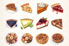 Thanksgiving Pie and Dessert Clipart Bundle - CraftNest - Digital Crafting and Art
