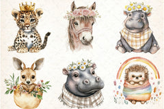 Boho Baby Animals Clipart Bundle - CraftNest - Digital Crafting and Art