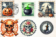 Halloween Stamp Clipart Bundle 1 - CraftNest - Digital Crafting and Art