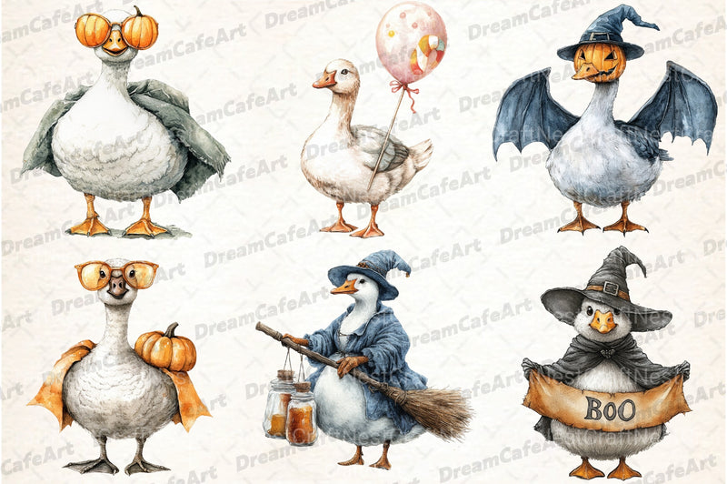 Witchy Goose Halloween Clipart Bundle - CraftNest - Digital Crafting and Art