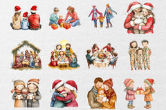 Christmas Family Clipart Bundle 3 - CraftNest - Digital Crafting and Art