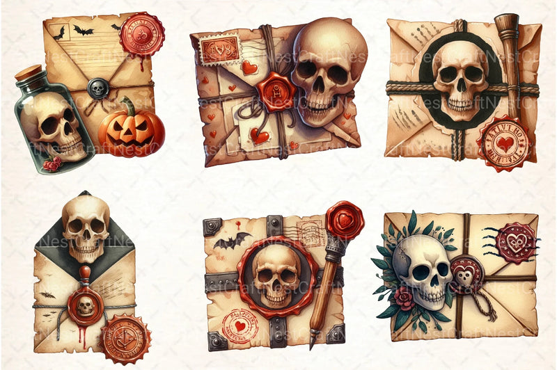 Halloween Love Letter Stamp Clipart Bundle - CraftNest - Digital Crafting and Art