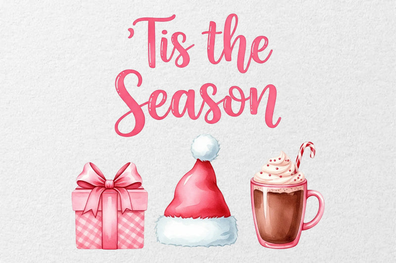 Pink Christmas Clipart Bundle - CraftNest - Digital Crafting and Art