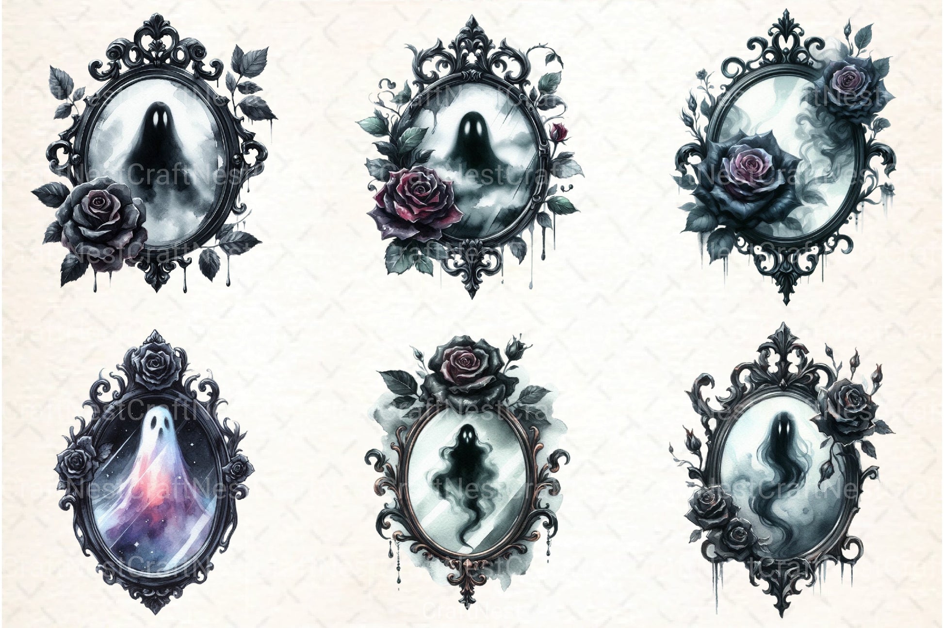 Gothic Antique Mirror Clipart Bundle - CraftNest - Digital Crafting and Art