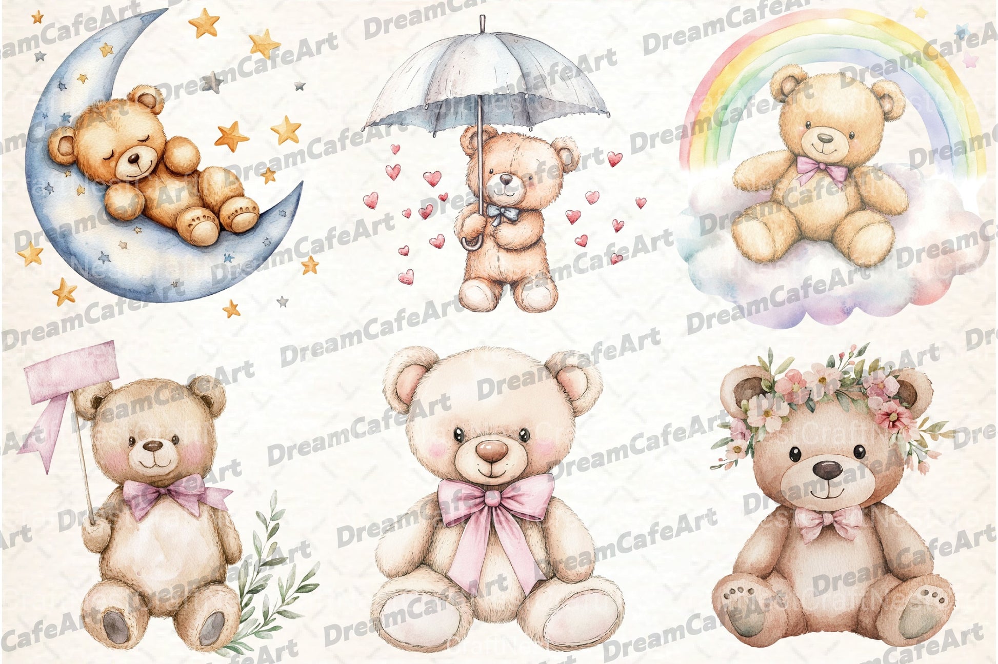 Teddy Bear Baby Shower Clipart Bundle - CraftNest - Digital Crafting and Art