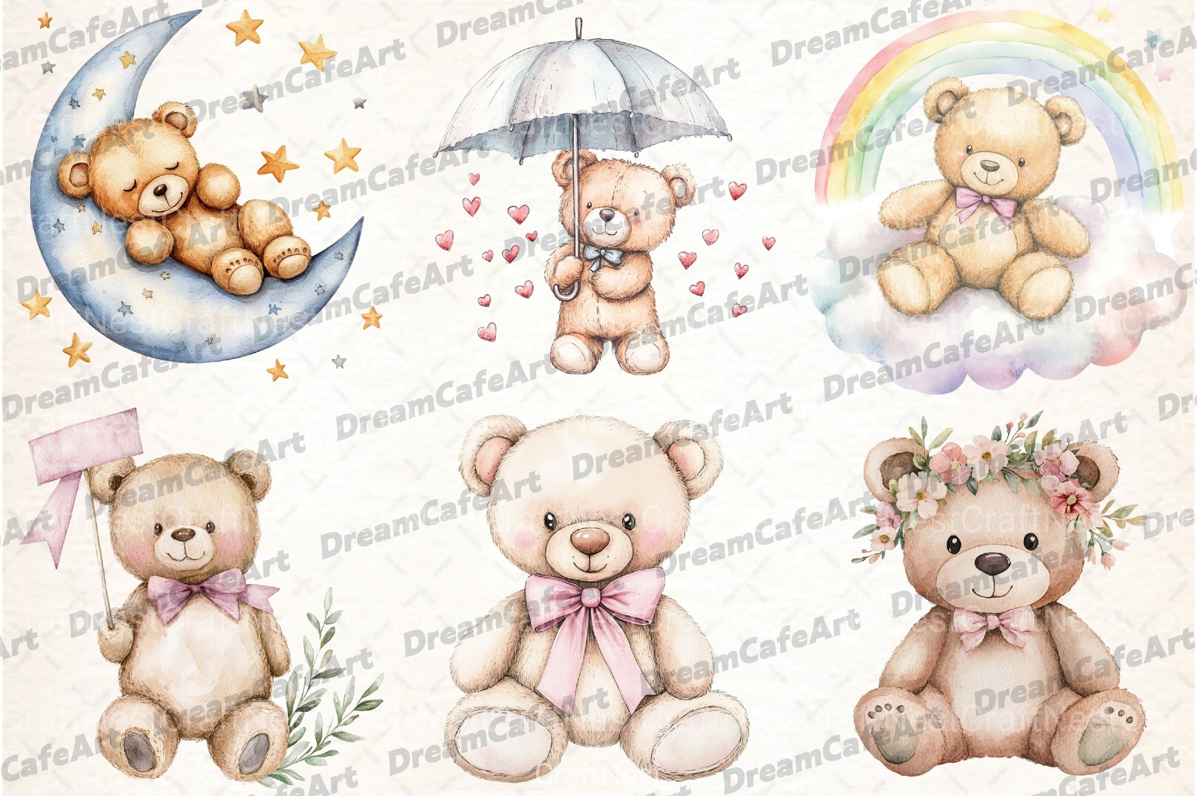 Teddy Bear Baby Shower Clipart Bundle - CraftNest - Digital Crafting and Art