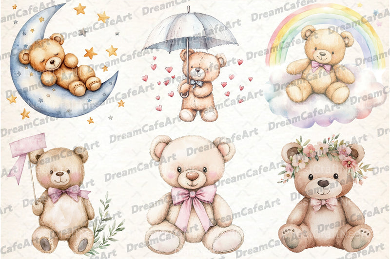 Teddy Bear Baby Shower Clipart Bundle - CraftNest - Digital Crafting and Art