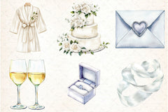 White Wedding Day Clipart Bundle - CraftNest - Digital Crafting and Art
