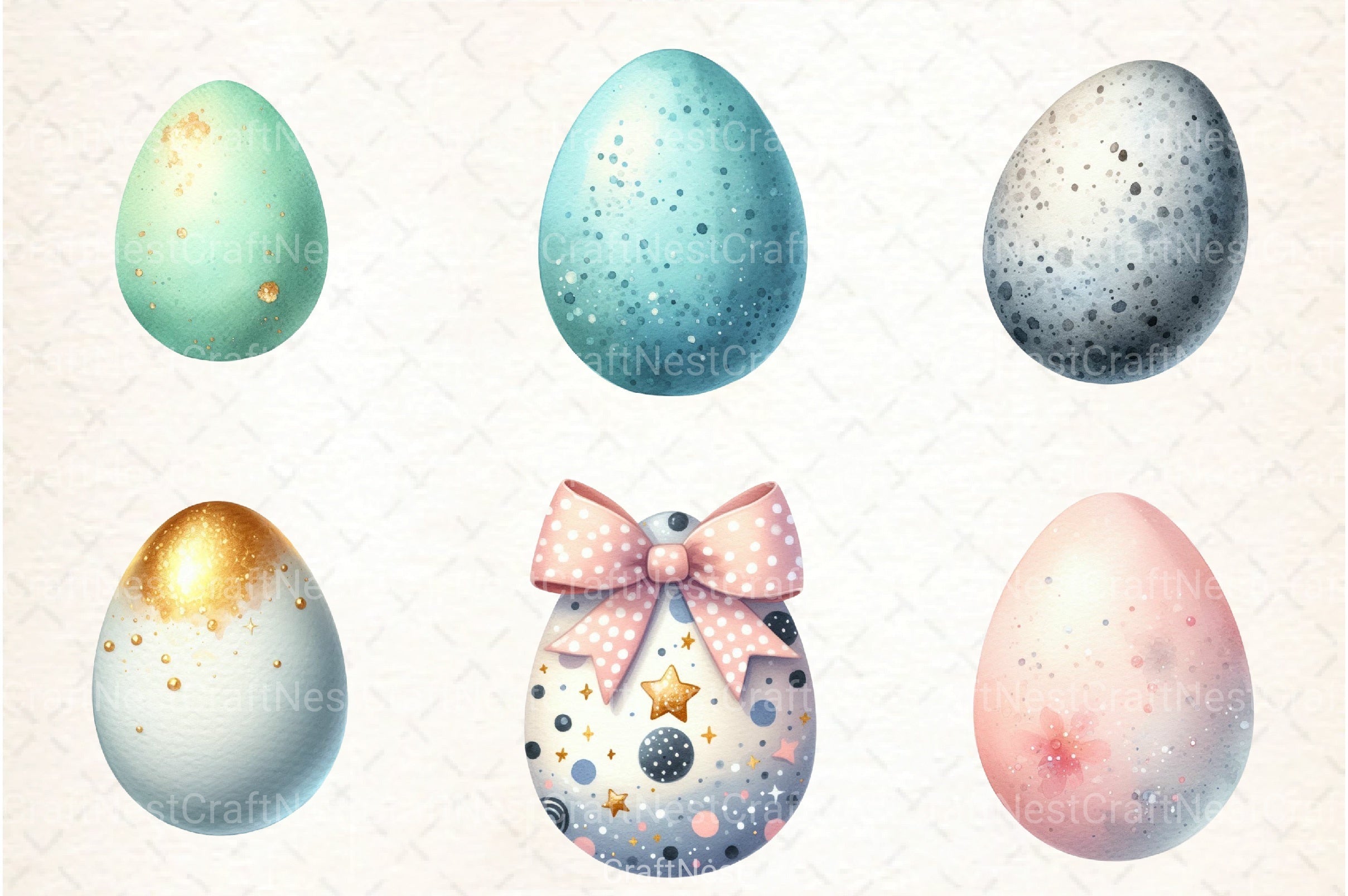 Watercolor Eggs Clipart Bundle - CraftNest - Digital Crafting and Art