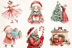 Sweet Cute Christmas Mrs. Santa Claus Clipart Bundle - CraftNest - Digital Crafting and Art