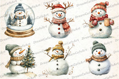 Cute Snowman Christmas Clipart Bundle 23 - CraftNest - Digital Crafting and Art
