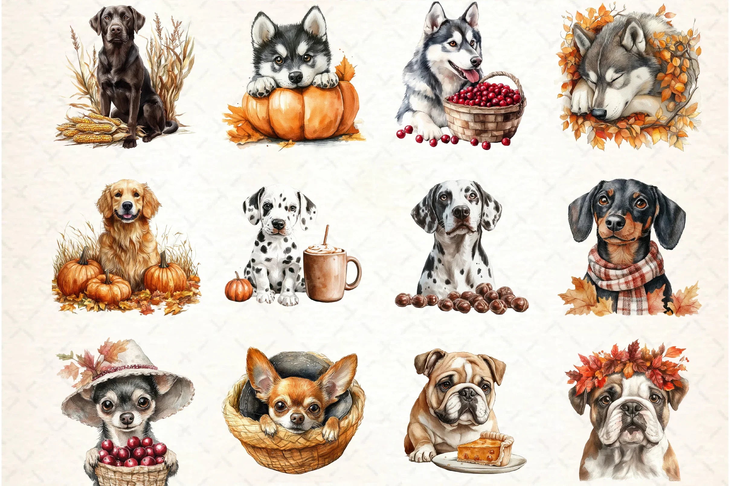 Thanksgiving Dog Clipart Bundle - CraftNest - Digital Crafting and Art