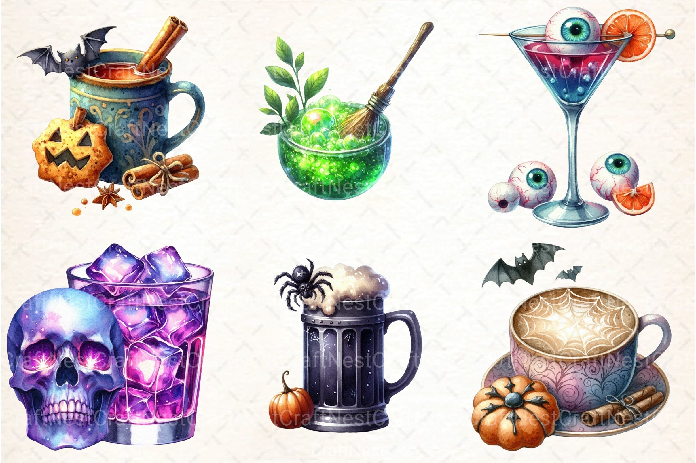 Halloween Drinks Clipart Bundle - CraftNest - Digital Crafting and Art