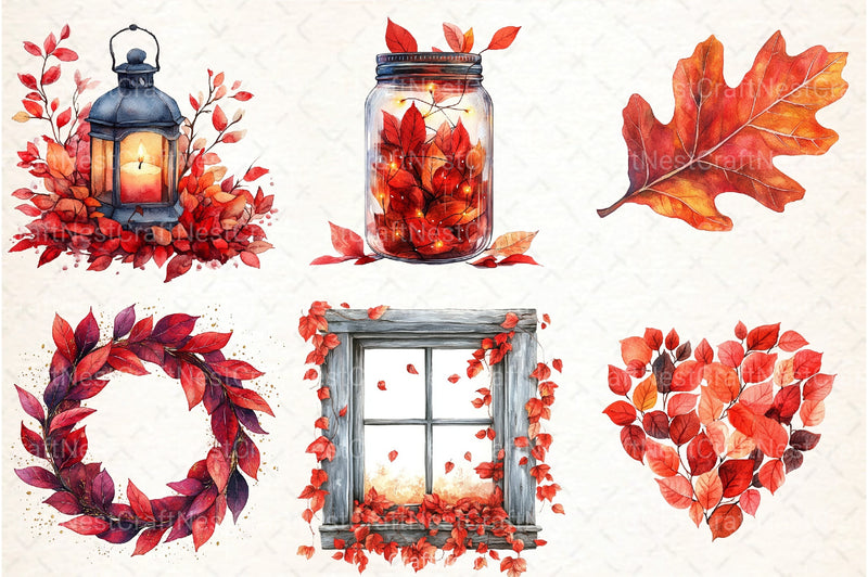 Crimson Canopy Clipart Bundle - CraftNest - Digital Crafting and Art
