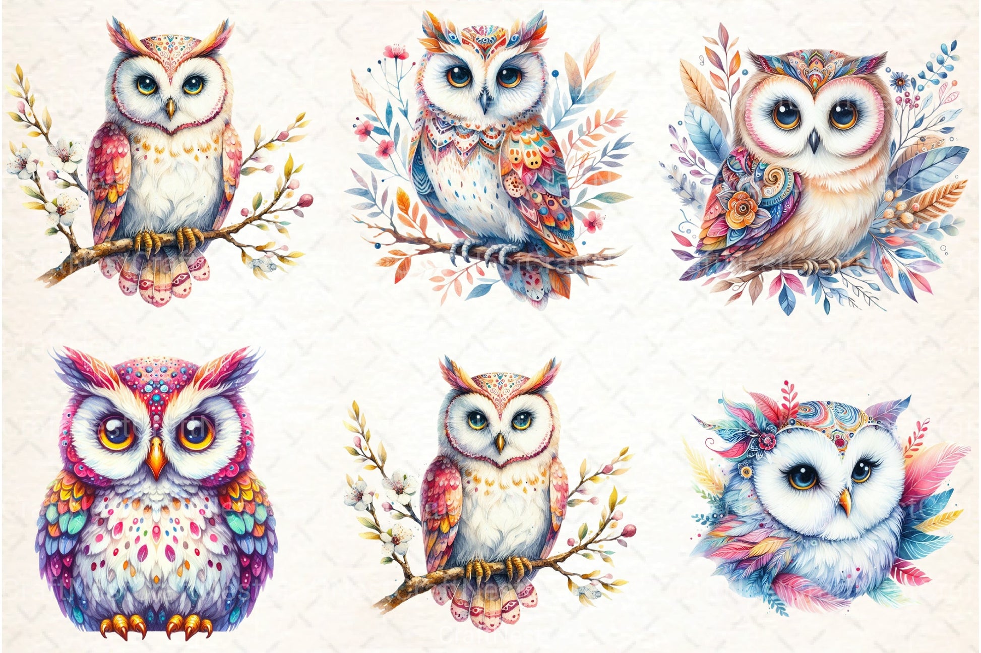 Bright Owl Clipart Bundle 6 - CraftNest - Digital Crafting and Art